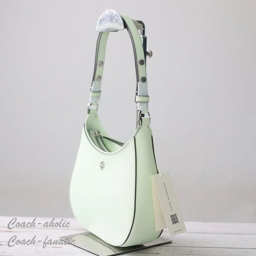 NWT Tory Burch Emerson Saffiano Leather Shoulder Bag in Meadow Mist - Picture 5 of 10